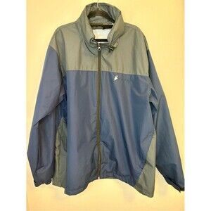 Frogg Toggs Rain Jacket XL Blue Gray Waterproof Hooded Packable